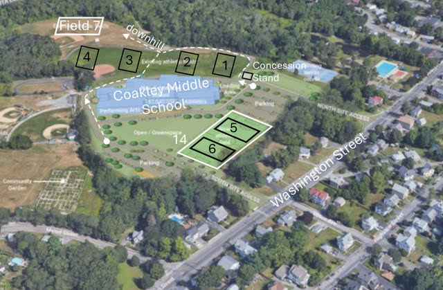 Coakley Middle School - Field map aerial view Spring 2026